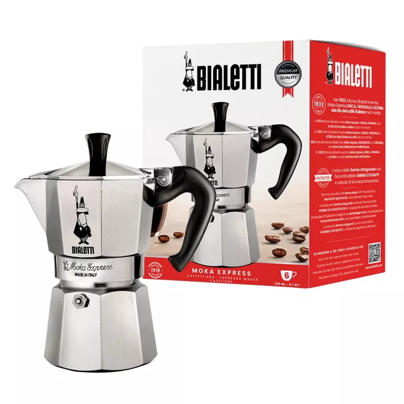 Bialetti Moka Express mokkapannu 0,3 L alumiini, musta