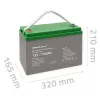 Qoltec 53038 AGM-akku | 12V | 100Ah | max 1200A