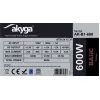 Akyga Basic AK-B1-600 ATX-virtalähde 600 W, 120 mm:n tuuletin, passiivinen PFC, harmaa