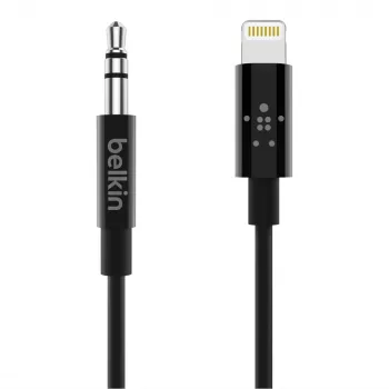 Belkin kaapeli Lightning – kuulokeliitäntä - Lightning uros – stereominiliitin uros - 91,4 cm - musta - Apple iPhone (Lig