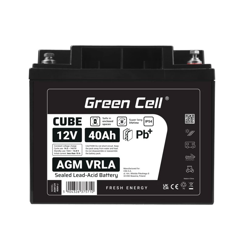 AGM VRLA -akku 12V 40Ah IP54