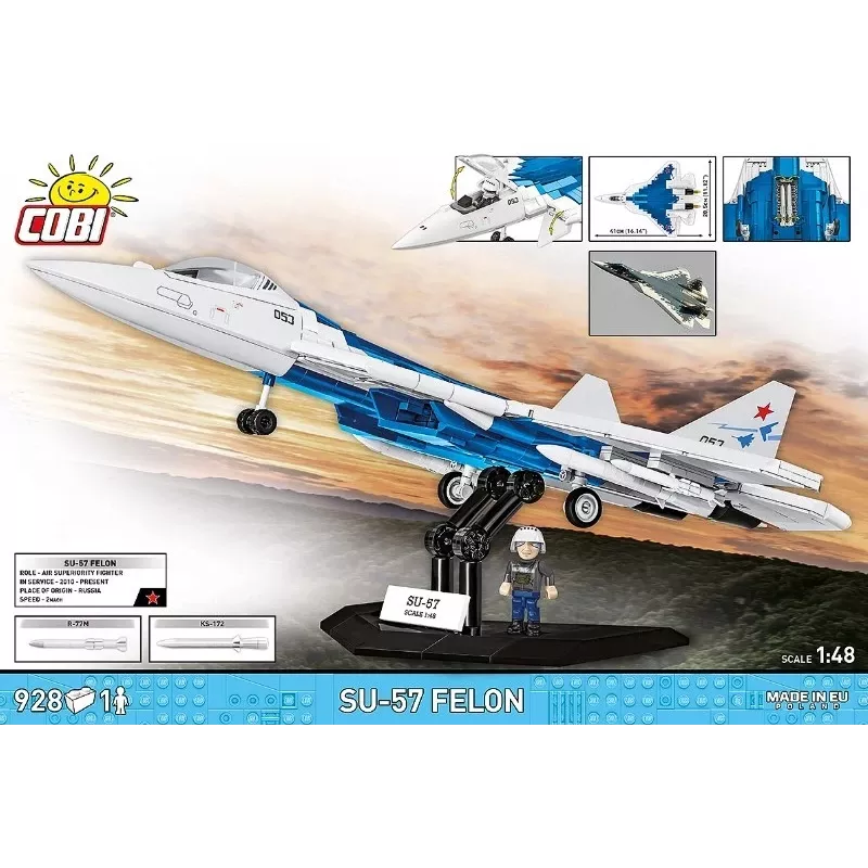 Rakennussarja Cobi SU-57 Felon, 928 osaa – Cobi malli COBl-5909