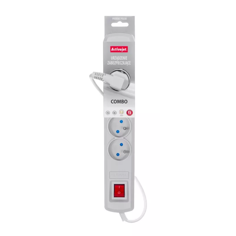 Activejet harmaa jatkojohto kaapelilla ACJ COMBO 5G/5M/BEZP. AUT/S