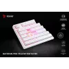 SAVIO PHENIX WHITE langaton mekaaninen näppäimistö, Gateron Red Pro, ABS