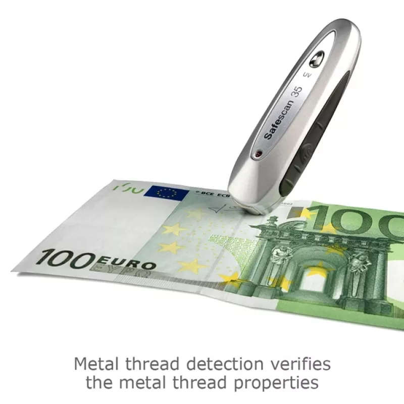 Safescan 35 kannettava väärennettyjen seteleiden tunnistin, UV / magneettinen / turvalanka