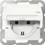 Schuko-pistorasia GIRA System 55, valkoinen, IP44, 220–250 V, 50/60 Hz, syvyys 32 mm