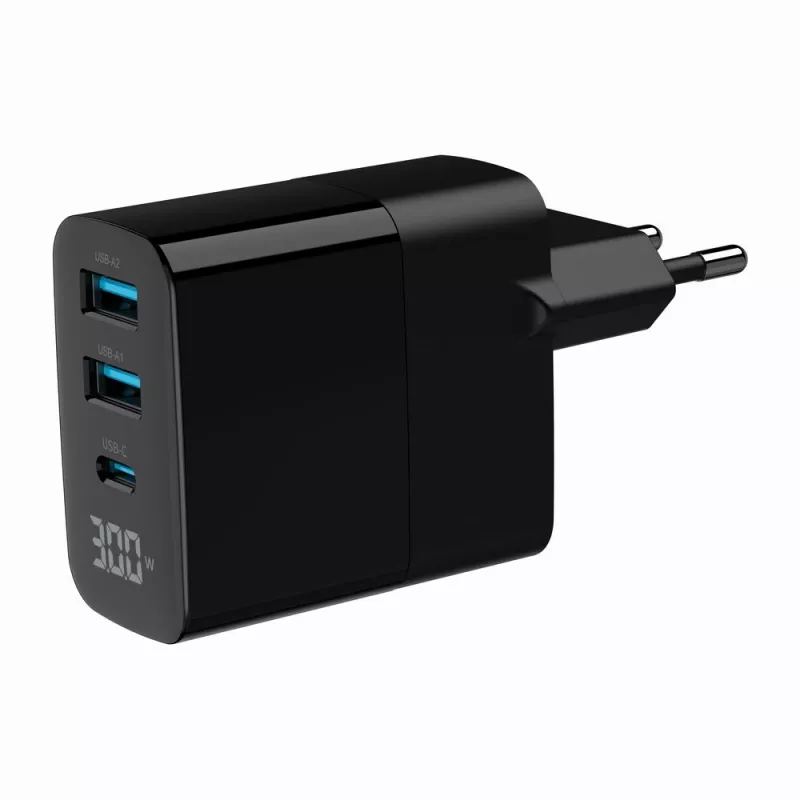 Gembird TA-UC-PDQC30LCD-BK-02 laturi mobiililaitteille universaali musta AC pikalataus sisäkäyttöön
