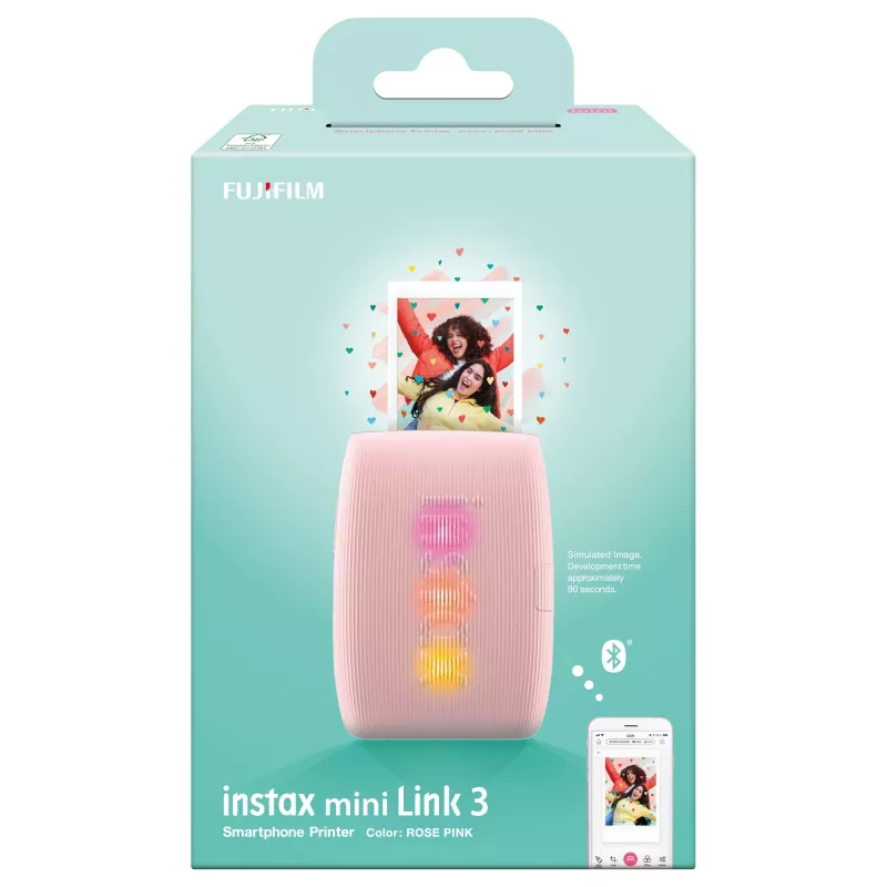 Valokuvatulostin Fujifilm Instax Mini Link 3 pinkki Bluetooth kannettava pikakuvatulostin