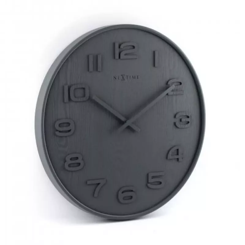 NeXtime 3096GS - seinäkello - kvartsikello - pyöreä - harmaa - puu - aikuiset