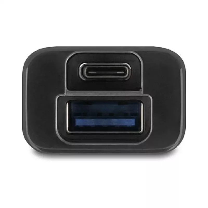 DELOCK USB 3.2 Gen 1 (3.1 Gen 1) 4-porttinen keskitin Type-A + Type-C -isännällä (5000 Mbit/s) musta/läpinäkyvä