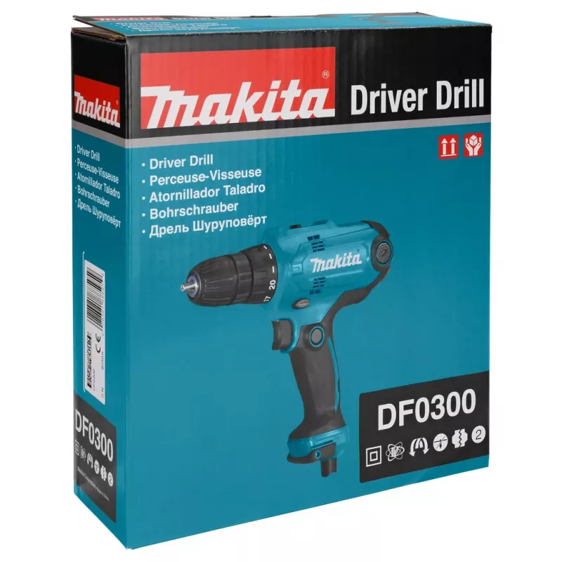 Makita DF0300 porakone 1500 kierr./min pikaistukka 1,2 kg musta, sininen