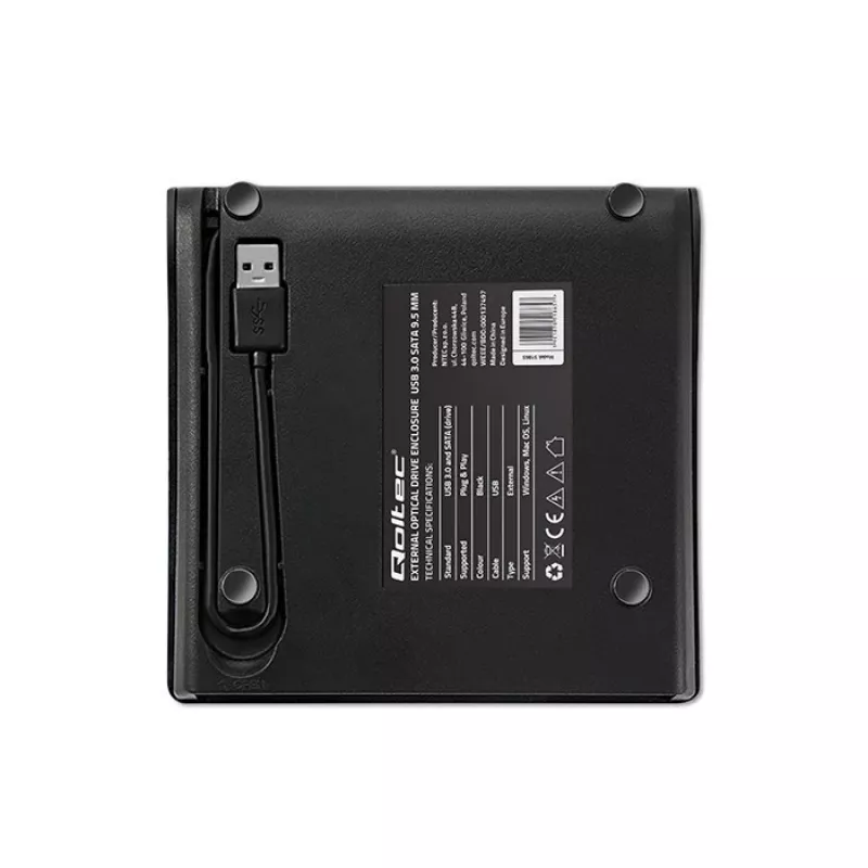 Optisen aseman kotelo CD/DVD SATA, USB 3.0, 9,5 mm