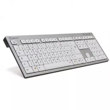 Näppäimistö Logickeyboard SKB-AJPU-FR yleinen USB AZERTY ranska alumiini valkoinen