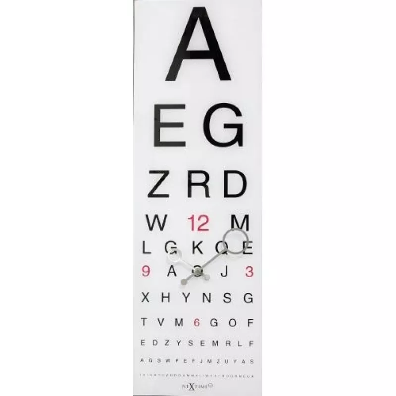 NeXtime kello 3067 Eyesight, 75x25,4 cm, seinäkello, valkoinen/musta