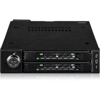 Asemapaikan sovitinrunko icy dock MB092VK-B 2 x 6,3 cm U.2 / U.3 NVMe SSD-asemille 3,5 tuuman asemapaikkaan (musta)
