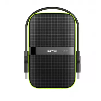 SILICON POWER Armor A60 - kiintolevy - 4TB - ulkoinen (kannettava) - 2.5 (6,4 cm) - USB3.0 - musta (SP040TBPHDA60S3K)