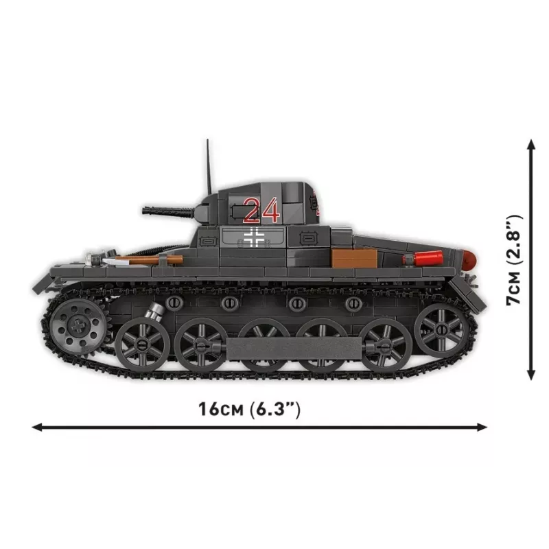 Rakennussarja Cobi Panzer I Ausf. B – 654 osaa, yksityiskohtainen pienoismalli