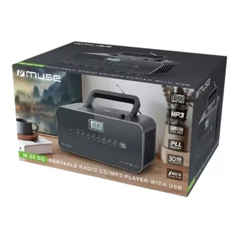 Muse M-28 DG CD-soitin kannettava CD-soitin musta