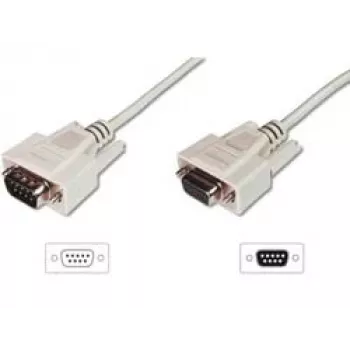 Digitus ASSMANN - sarjaportin jatkokaapeli - DB-9 (naaras) - DB-9 (uros) - 5 m - muotoiltu, peukaloruuvit - beige (AK-610203-050-E)