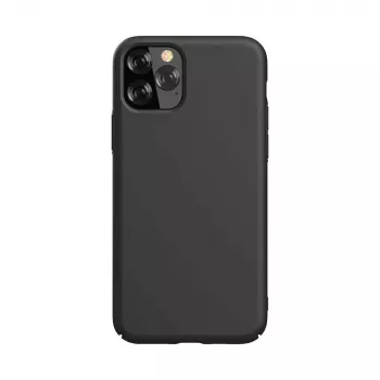 Silikonikotelo Devia Nature-sarja iPhone 12 Pro Max – musta, Soft-Touch-suojakotelo