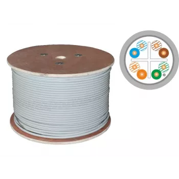 Verkkokaapeli Q-LANTEC KIF6PVC305Q Cat.6A F/UTP 305m harmaa, 23 AWG säie, PVC-vaippa, 250 MHz