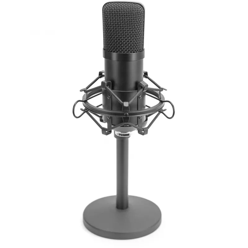 USB-kondensaattorimikrofoni, studio, musta