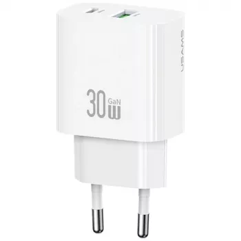 Laturi usams USA001632 30W 1×USB-C 1×USB-A pikalataus
