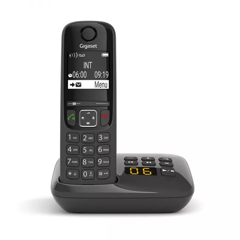 Gigaset AS690A analoginen/DECT-puhelin numerotunnistuksella musta