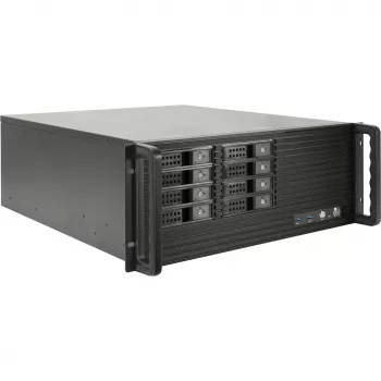 INTER-TECH IPC 4U-4508 -runkokotelo musta — 4U-palvelin-/PC-kotelo, rack-asennus