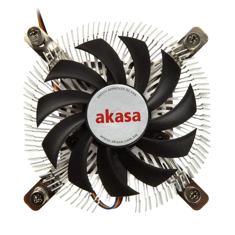 Akasa AK-CC7129BP01 matalaprofiilinen suorittimen jäähdytin, 75 mm, LGA775/LGA1156/LGA1155/LGA1150, alumiini
