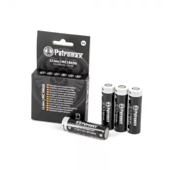 Li-Ion akut 18650, 3 450mAh, 4 kpl:n pakkaus (LED-lyhty Petromax LM500)