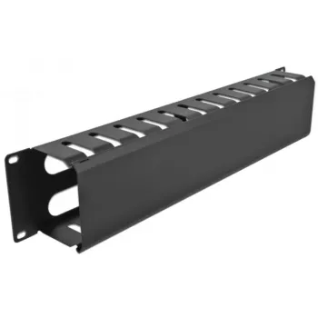 DeLOCK - kaapelinhallintalevy sähkökaappiin - musta - 2U - 48,3 cm (19) (66553)