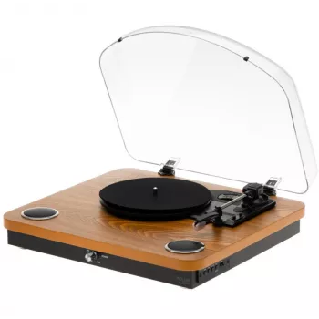 Analogi hihnavetoinen levysoitin Adler AD 1914 USB-liitännällä, keraaminen levysoitin, tasavirtamoottori, 33 1/3 kierr./min, Bluetooth 5.4, RCA-lähdöt, sisäänrakennetut kaiuttimet