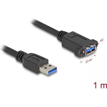 DeLOCK USB-kaapeli USB Type-A pistoke liittimeen 1 m 5 Gbit/s musta