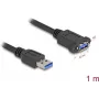 DeLOCK USB-kaapeli USB Type-A pistoke liittimeen 1 m 5 Gbit/s musta