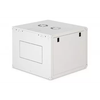 Seinäkiinnitteinen 19 tuuman räkkikaappi DIGITUS Dynamic-N DN-37106 — 9U, 600x600 mm, IP20, avainlukko