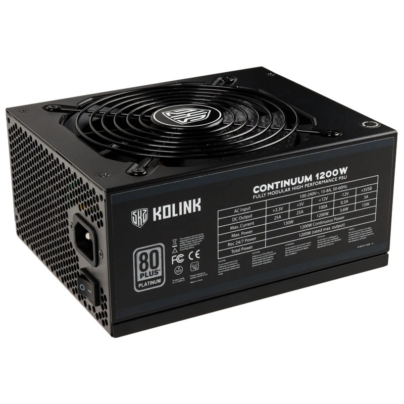Virtalähde Kolink Continuum 80 PLUS Platinum modulaarinen 1200W