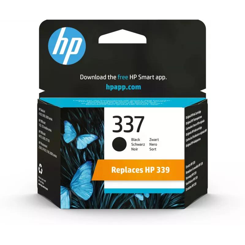 HP 337 musta alkuperäinen mustekasetti, musta, 1 kpl, 420 sivua