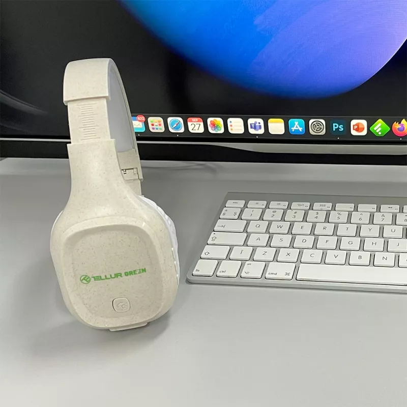 Kuulokkeet Tellur vihreä Bluetooth over-ear-kuulokkeet Pulse Foldable Cream TLL511441