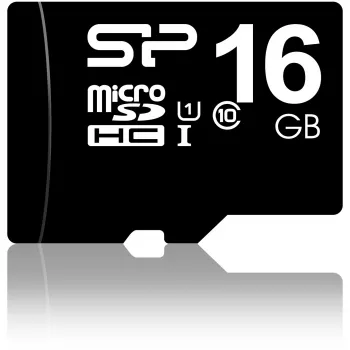 MicroSDHC-muistikortti Silicon Power 16GB Class 10 UHS-I U1 40 MB/s, vedenpitävä, musta