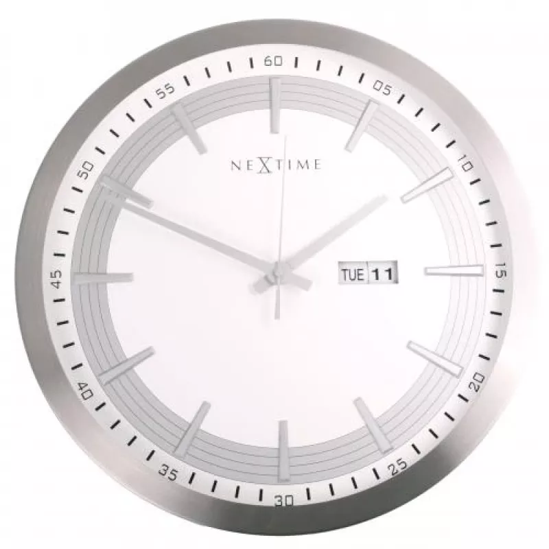 NeXtime seinäkello 3009 Captain, Ø44 cm, valkoinen