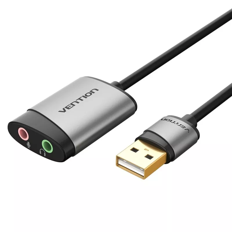 Vention USB-ulkoinen äänikortti 0,15M harmaa metalli Type