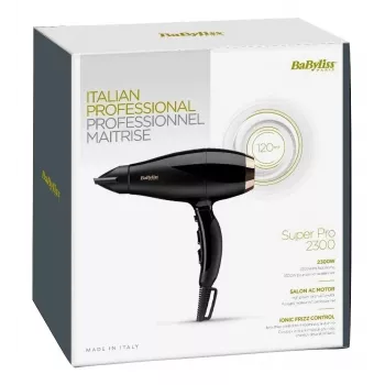 Hiustenkuivaaja BABYLISS Super Pro 2300, 2300 W, AC-moottori, 2 nopeutta, 3 lämpötilatasoa, ioninen, Cool Shot, keramiikka, 120 m³/h
