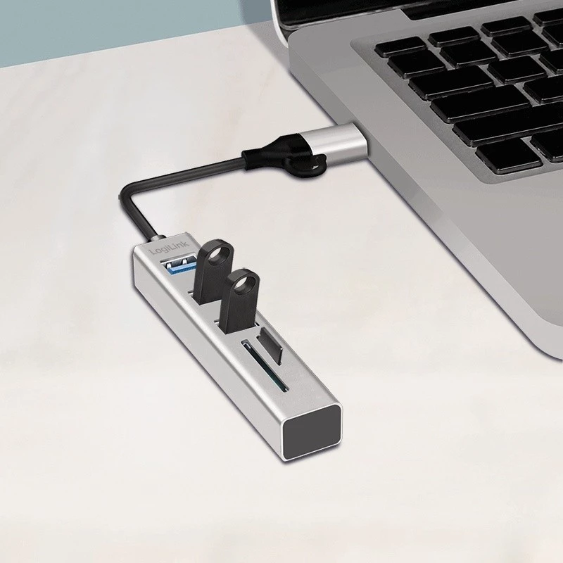 USB 3.0 -keskitin USB-A, SD/microSD-paikka, 2in1