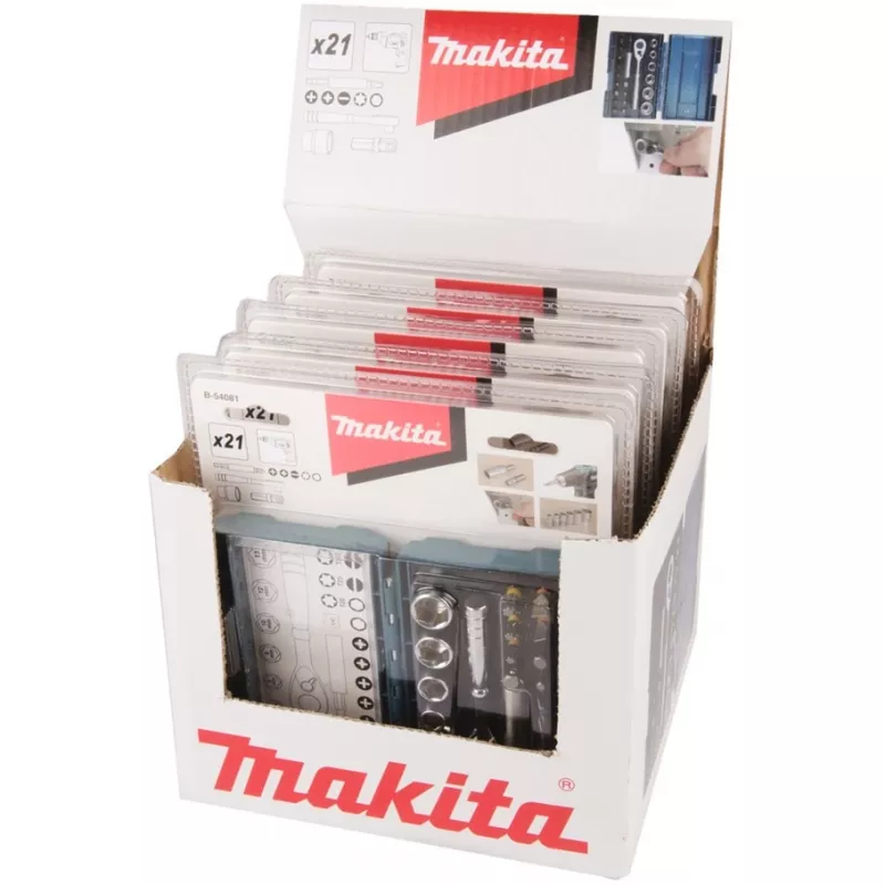 Makita ruuvimeisseliterä- ja räikkäsarja, 21 osaa (B-54081)
