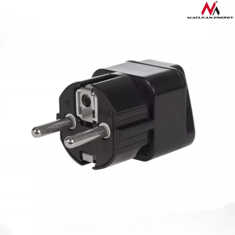 Maclean MCE155 yleispistokesovitin, UK-pistorasia EU-pistokkeelle, musta