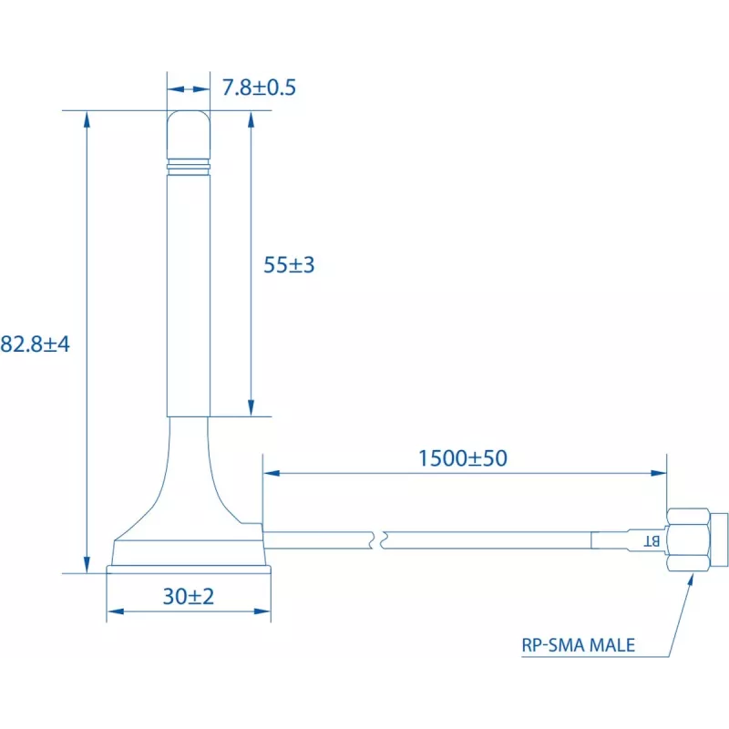Antenni Teltonika PR1KRT25 2.5 dBi RP-SMA 2.4-2.5 GHz
