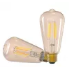Tellur TLL331191 WiFi-älyhehkulamppu filamentilla E27, 6 W, 600 lm, 2000–5000K, himmennettävä, meripihkanvärinen, lämmin / valkoinen valo