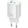 Laturi T66 45W GaN CC290 USB-A + USB-C