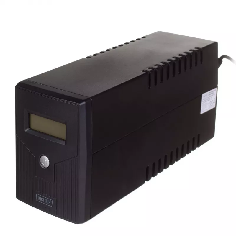 DIGITUS Line-Interactive USV, 800VA/480W 12V/9Ah X1 akku, 2x CEE 7/7 pistorasia, RJ-11, LCD (DN-170064-LCD)